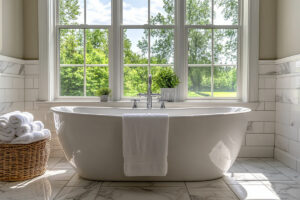 Clean bathroom tiles